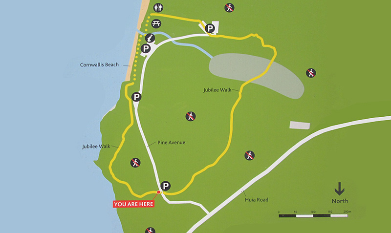 Map of Jubilee Track, Cornwallis Beach