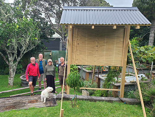 Members of the Cornwallis Community Resilience group with the newly constructed board.